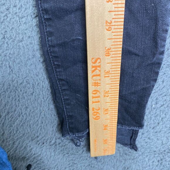 Mother Pants Women’s 26 Black The Stunner Zip Ankle Step Fray Not Guilty Grunge - Picture 5 of 14